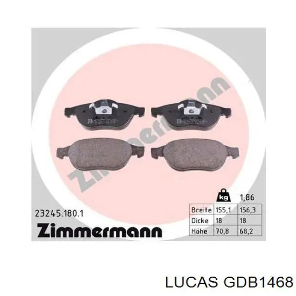 Колодки Lucas GDB1468 цена, от 22.92 USD