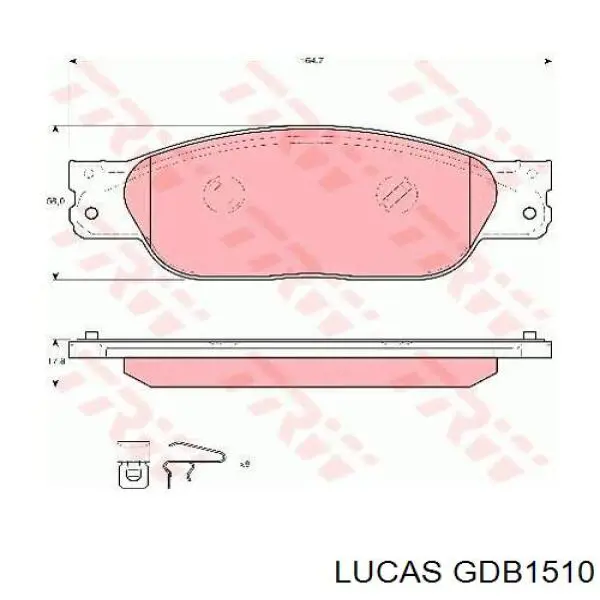 GDB1510 Lucas колодки тормозные передние дисковые