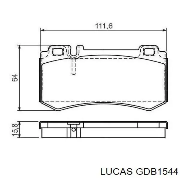 GDB1544 Lucas колодки тормозные задние дисковые