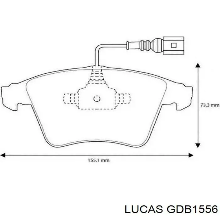 Передние тормозные колодки GDB1556 Lucas