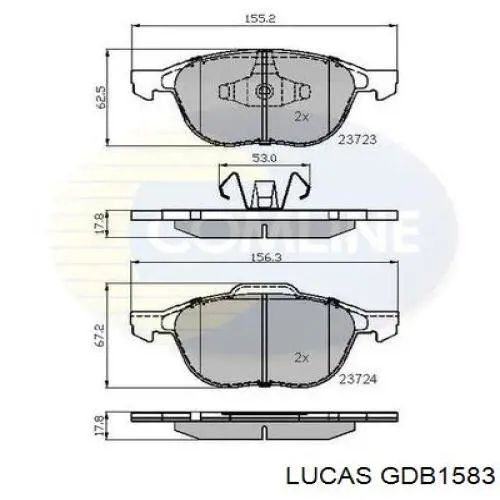 Колодки Lucas GDB1583 цена, от 19.66 USD
