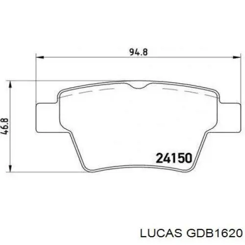 Задние тормозные колодки GDB1620 Lucas