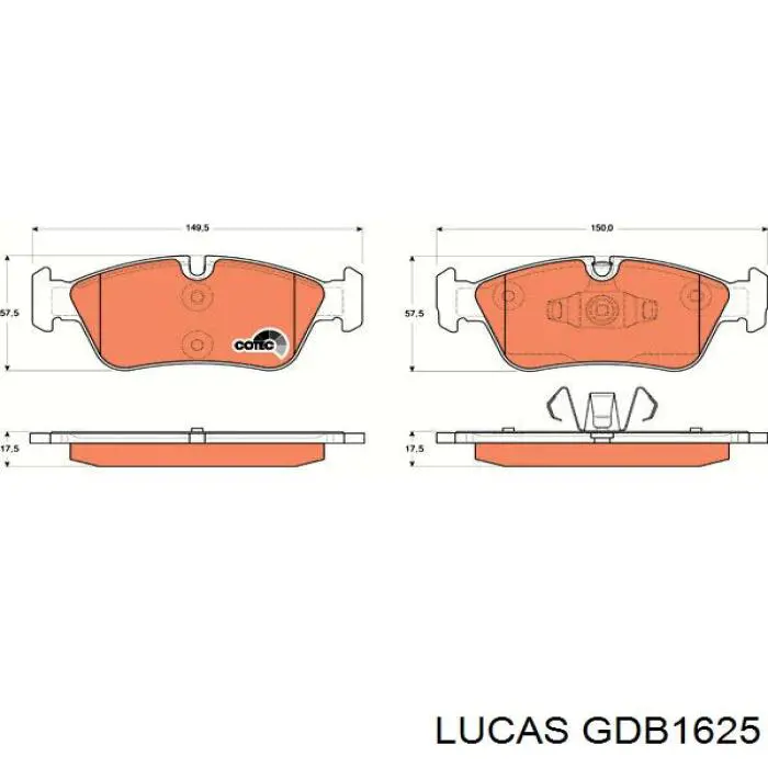 GDB1625 Lucas колодки тормозные передние дисковые