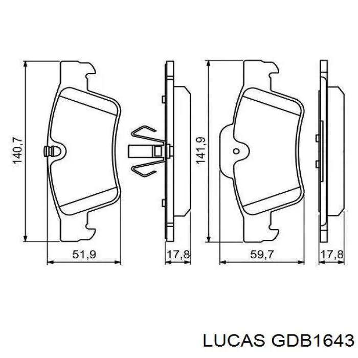 GDB1643 Lucas Колодки тормозные дисковые комплект