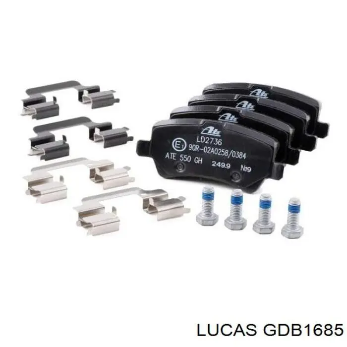 Задние тормозные колодки GDB1685 Lucas