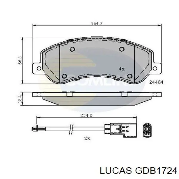 GDB1724 Lucas колодки тормозные передние дисковые