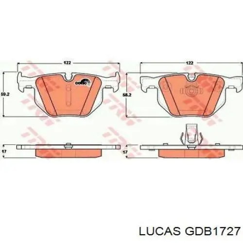 Колодки дисковые  Lucas GDB1727 цена, от 30.20 USD