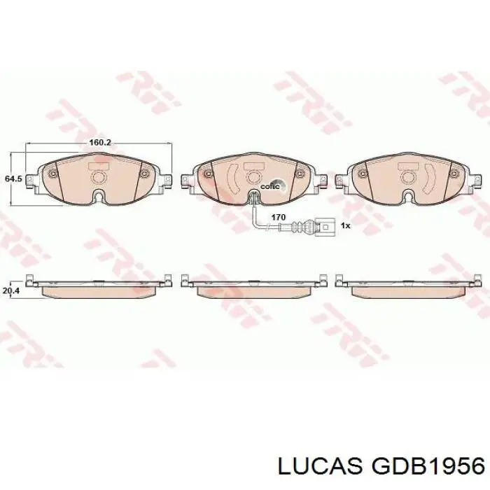 Купить GDB1956 Lucas Колодки тормозные