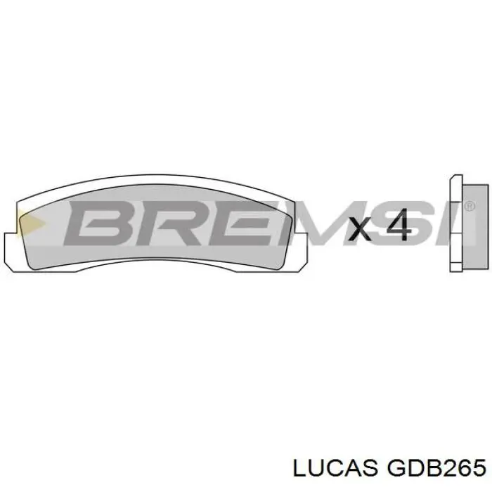 GDB265 Lucas колодки тормозные передние дисковые