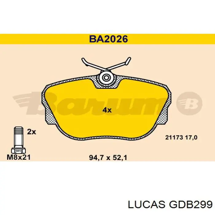 GDB299 Lucas задние тормозные колодки