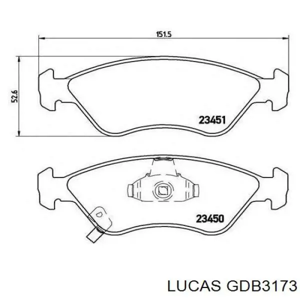 GDB3173 Lucas передние тормозные колодки