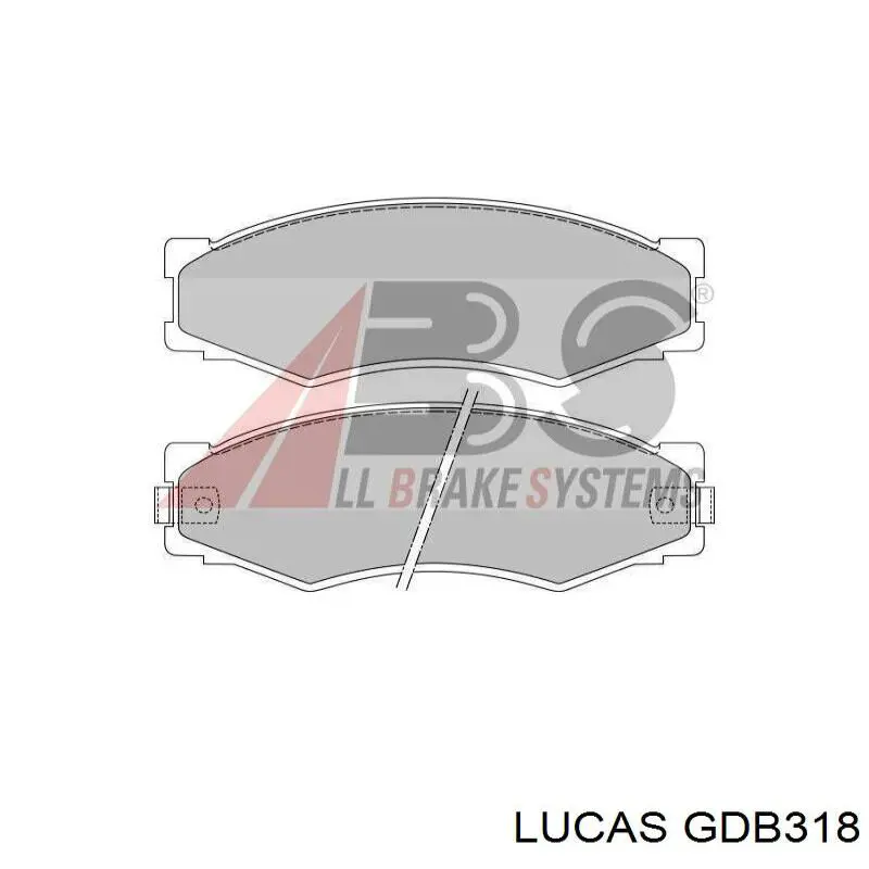 GDB318 Lucas колодки тормозные передние дисковые