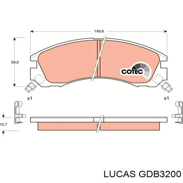 GDB3200 Lucas колодки тормозные передние дисковые