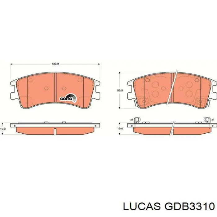 GDB3310 Lucas колодки тормозные передние дисковые
