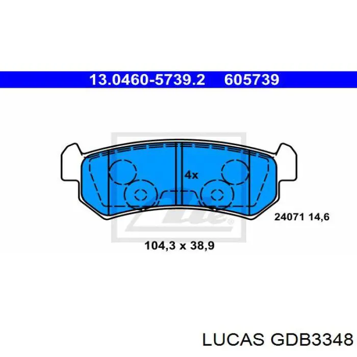 GDB3348 Lucas Колодки тормозные дисковые комплект
