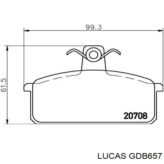GDB657 Lucas колодки тормозные передние дисковые