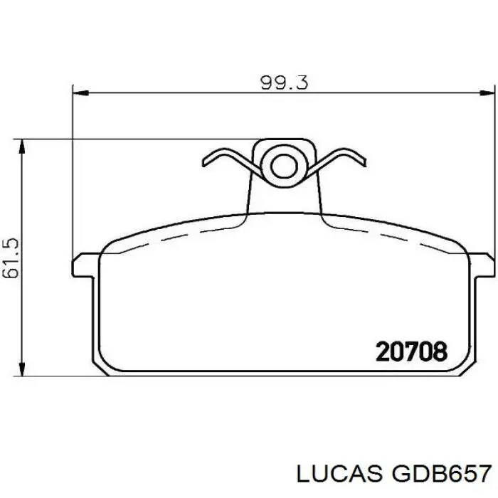 Передние тормозные колодки GDB657 Lucas