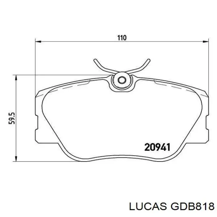 Передние тормозные колодки GDB818 Lucas