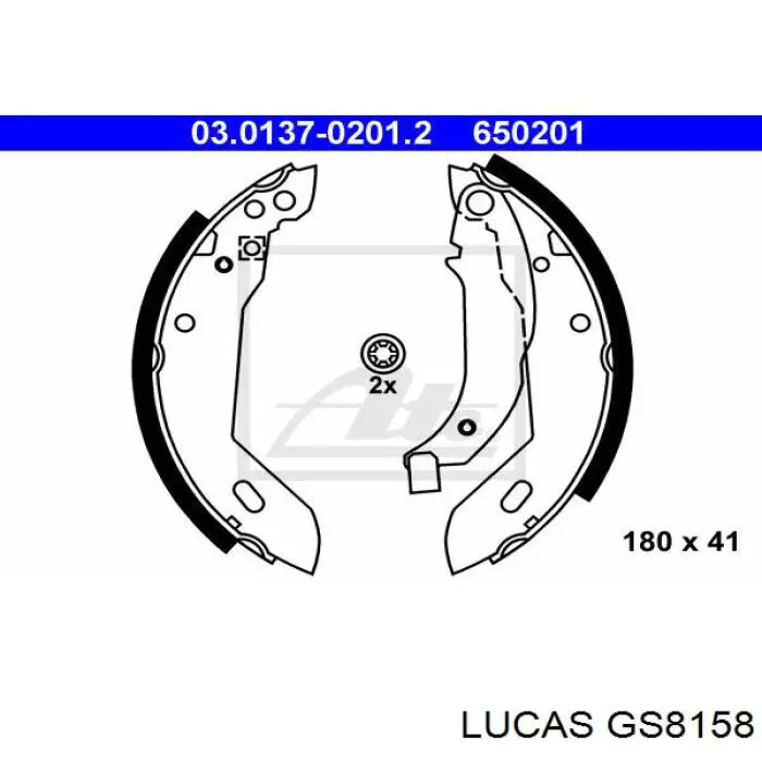Колодки тормозные задние барабанные Lucas GS8158