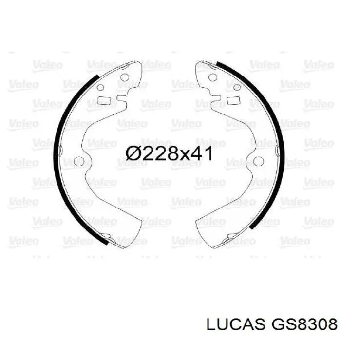 GS8308 Lucas колодки тормозные задние барабанные