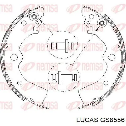 GS8556 Lucas Барабанные тормозные колодки