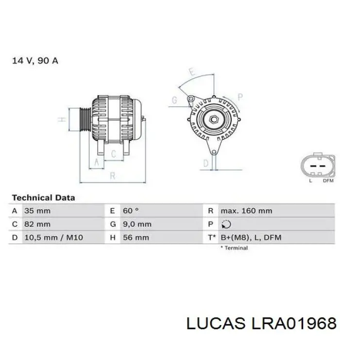 Alternador LRA01968 Lucas