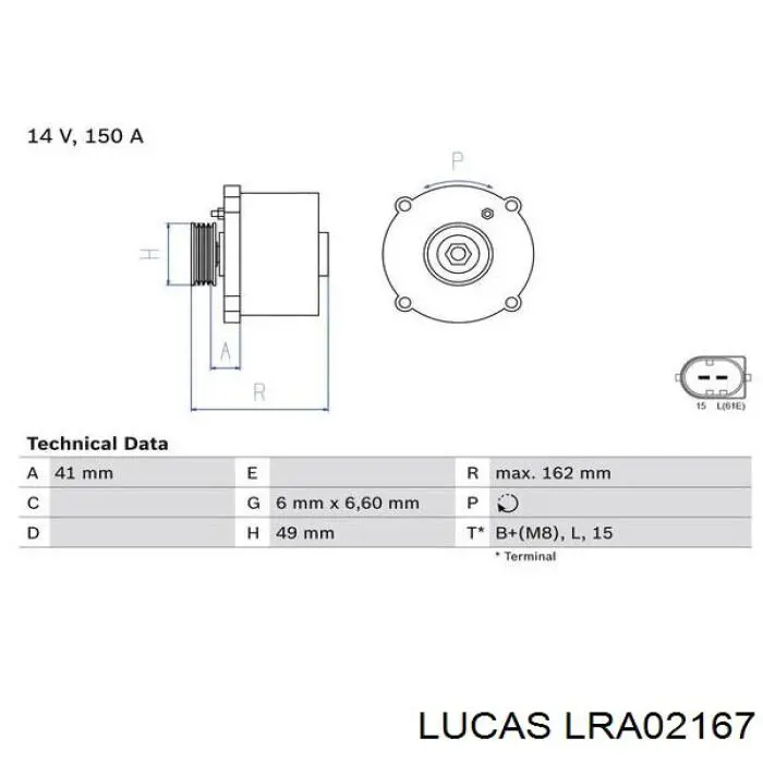 Alternador LRA02167 Lucas