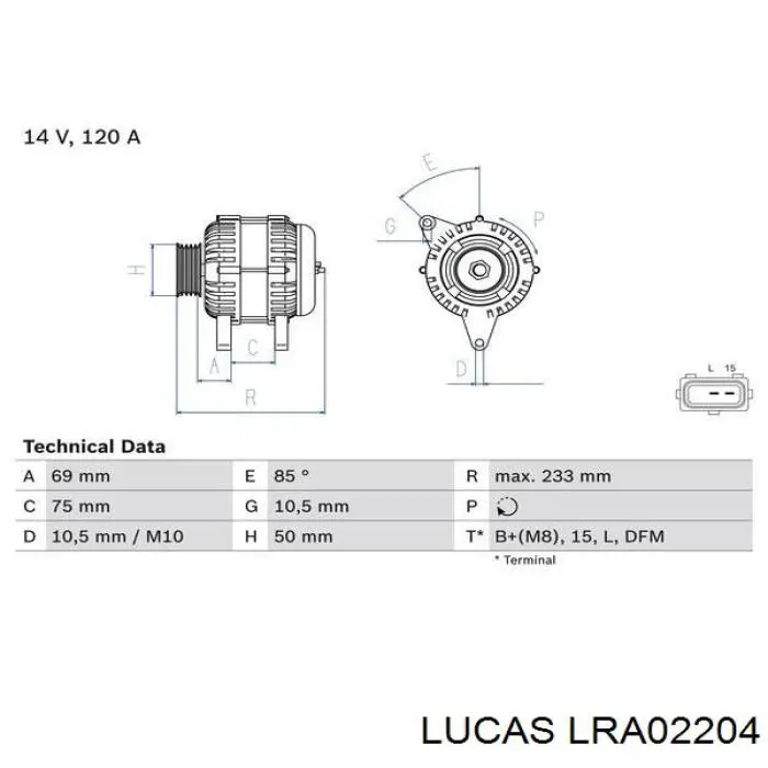 Alternador LRA02204 Lucas