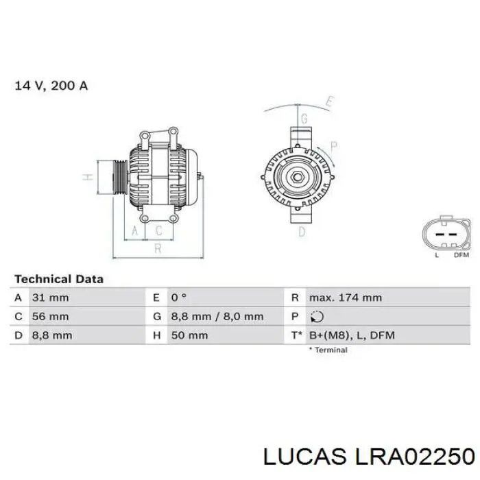 Купить LRA02250 Lucas Генератор