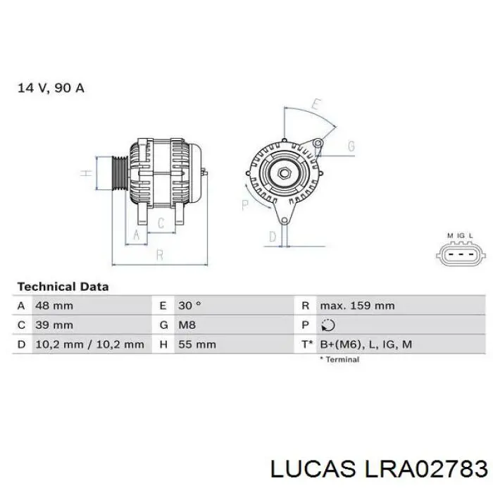Alternador LRA02783 Lucas