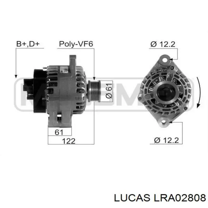 Alternador LRA02808 Lucas