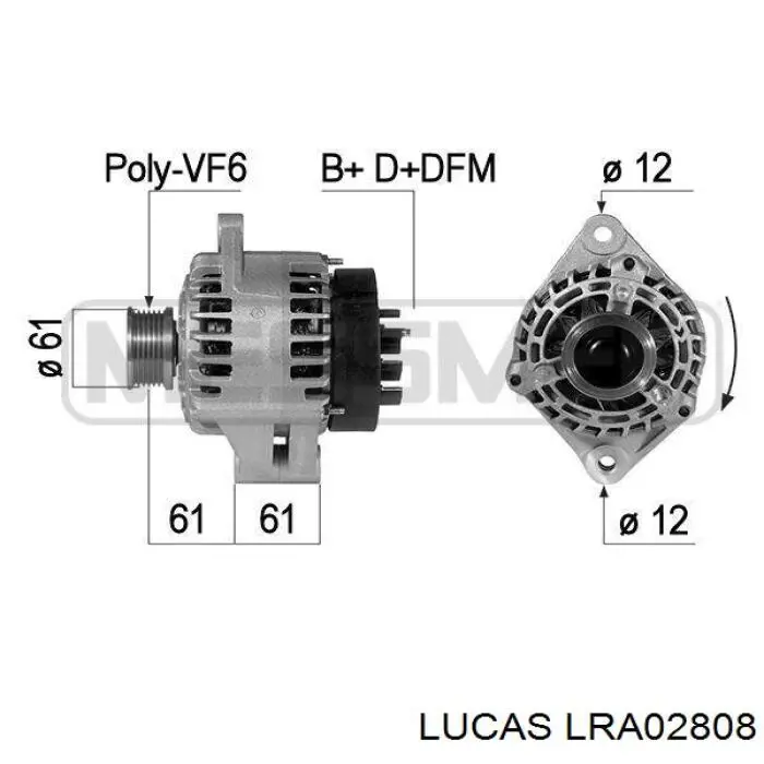 Автомобильный генератор Lucas LRA02808 цена, от 136.84 USD