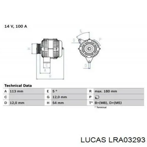 Купить LRA03293 Lucas Генератор