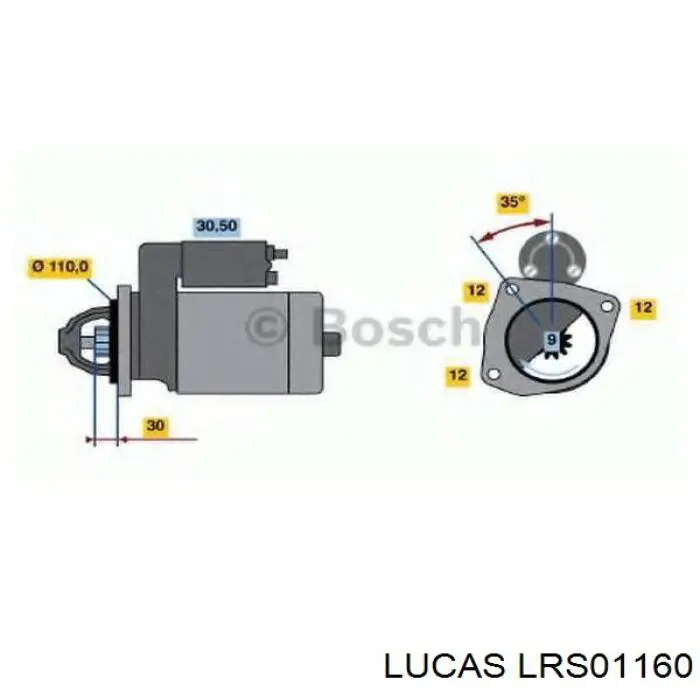 Motor de arranque LRS01160 Lucas