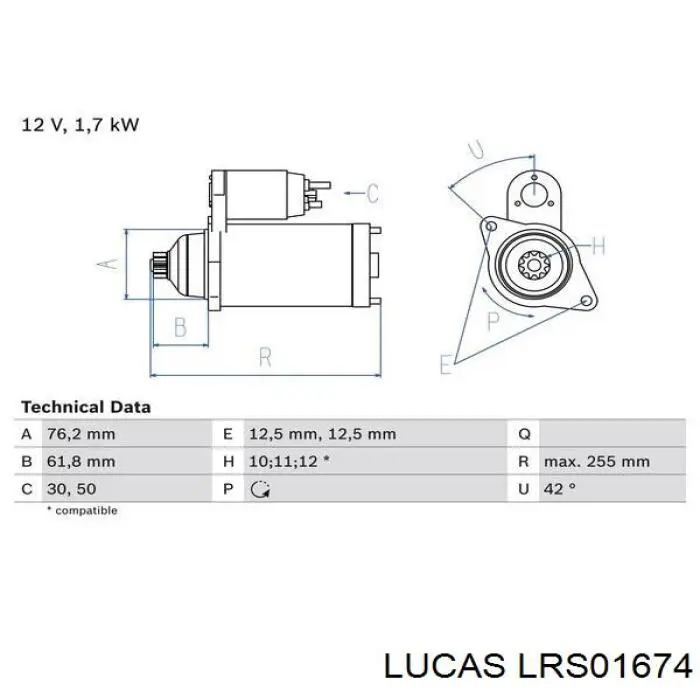 Купить LRS01674 Lucas Стартер