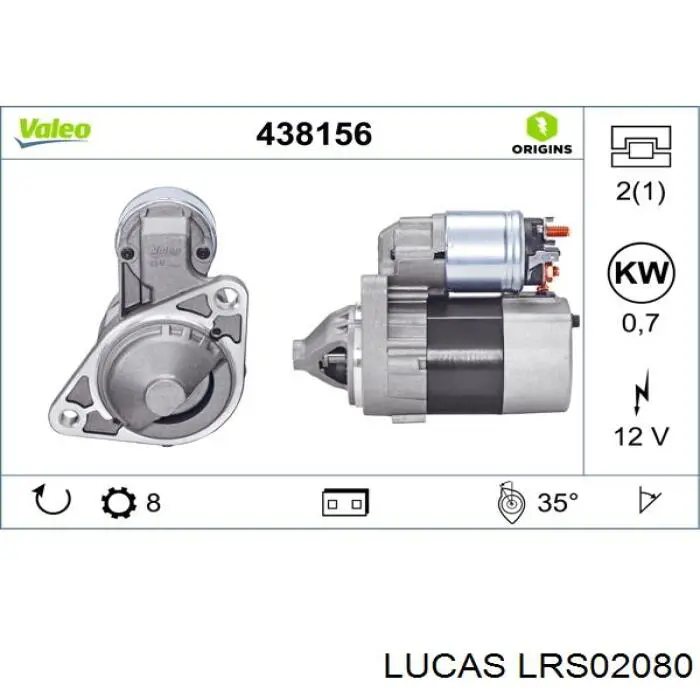 Купить LRS02080 Lucas Стартер