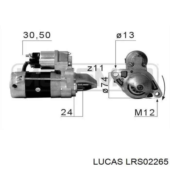 Стартер LRS02265 Lucas