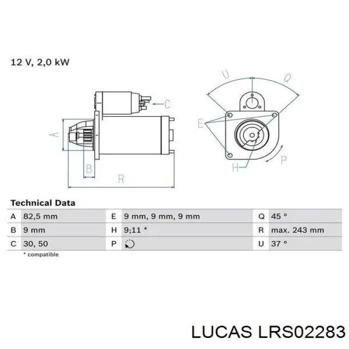 Купить LRS02283 Lucas Стартер