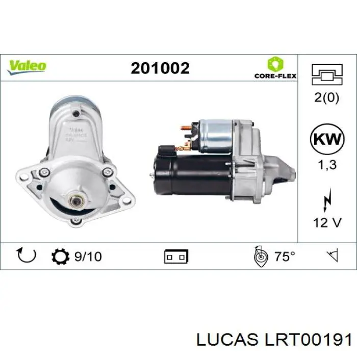 Motor de arranque LRT00191 Lucas