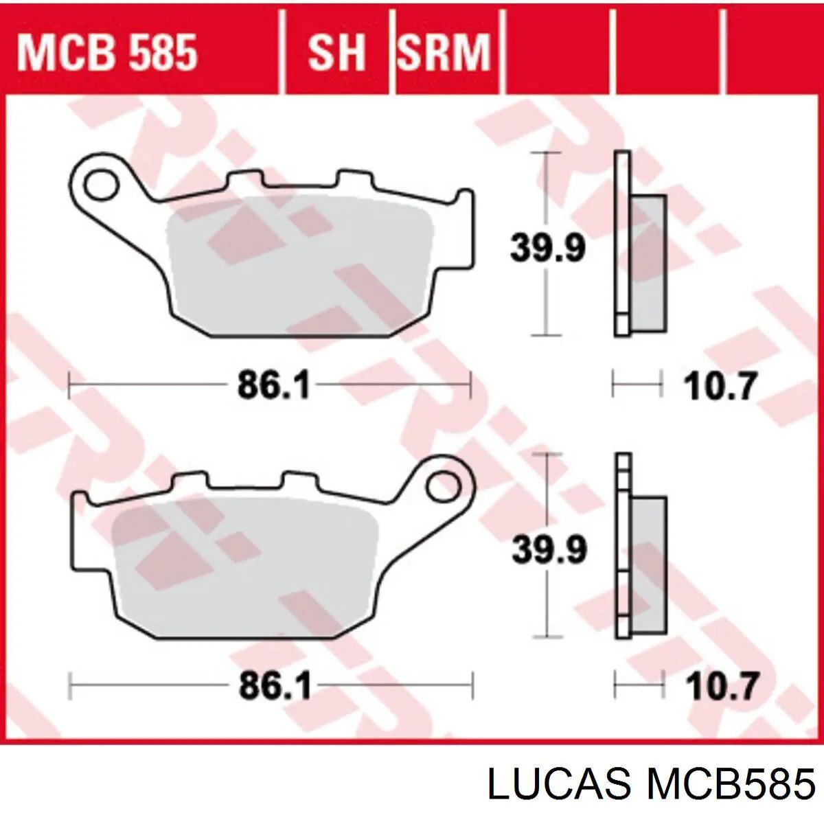 Колодки дисковые  TRW MCB585SH цена, от 31.62 USD