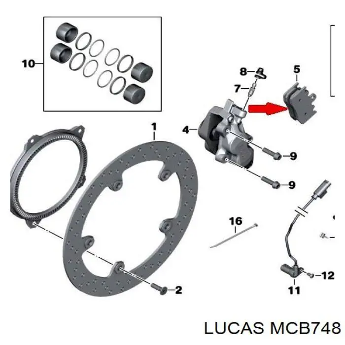  TRW MCB748 цена, от 31.42 USD