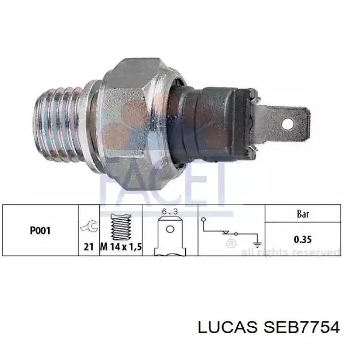 SEB7754 Lucas sensor de detonação