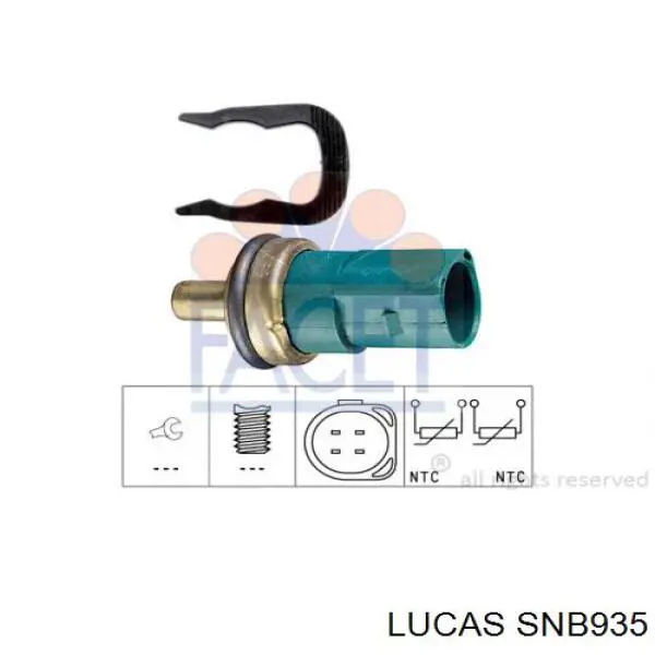 Датчик указателя температуры охлаждающей жидкости Lucas SNB935 цена, от 5.98 USD