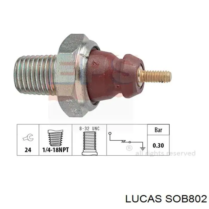 SOB802 Lucas датчик давления масла