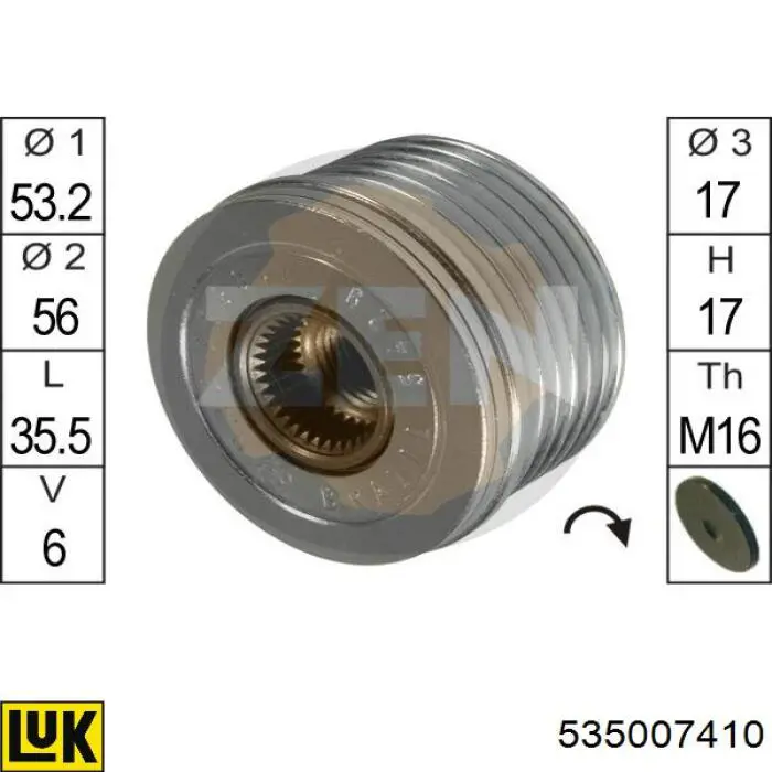 Шкив генератора LUK 535007410