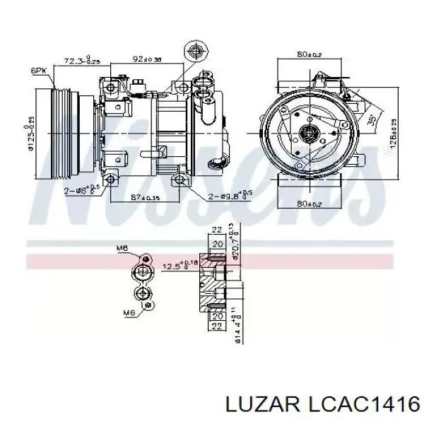 Компрессор кондиционера ACP1082 Lucas