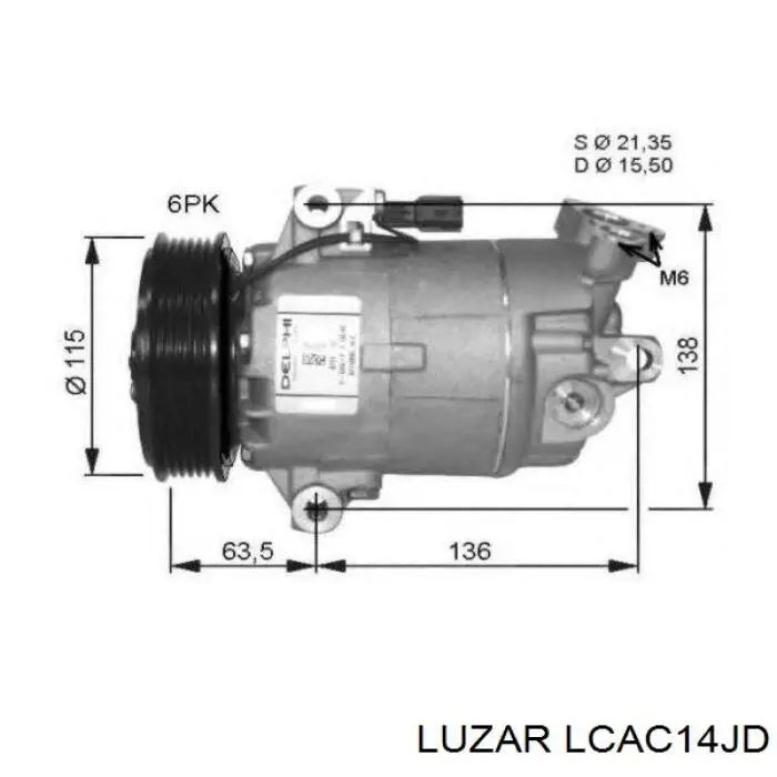 Компрессор кондиционера LCAC14JD Luzar
