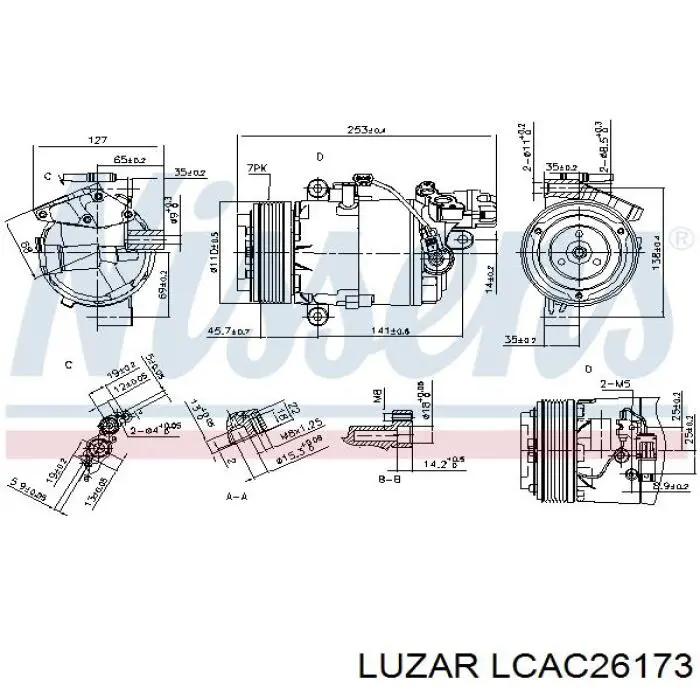 Компрессор кондиционера LCAC26173 Luzar
