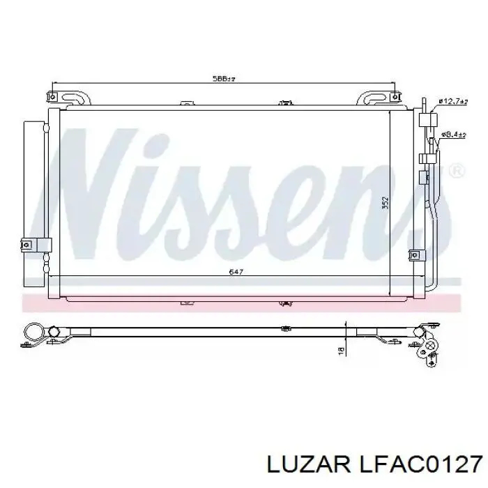 Вентилятор (крыльчатка) радиатора кондиционера Luzar LFAC0127