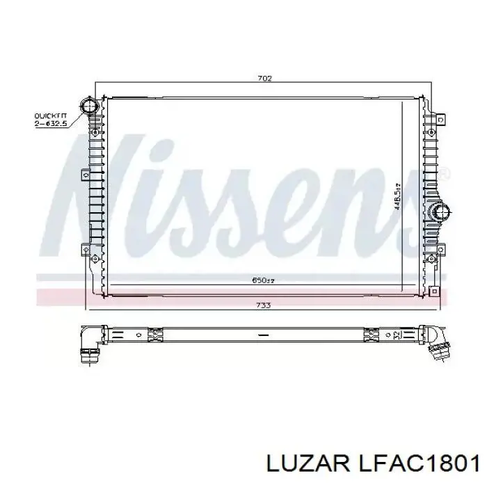 Электровентилятор охлаждения LFAC1801 Luzar